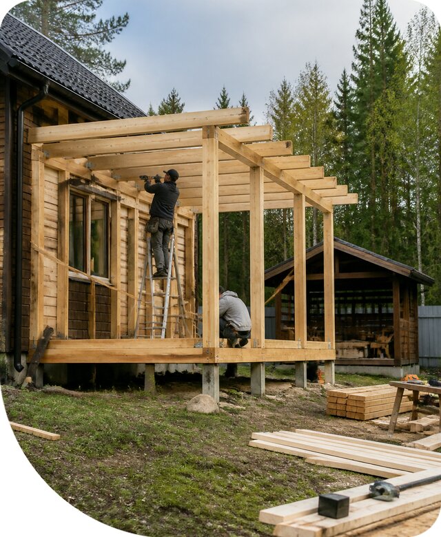 Строительство пристроек и построек на участке в Лыткарине