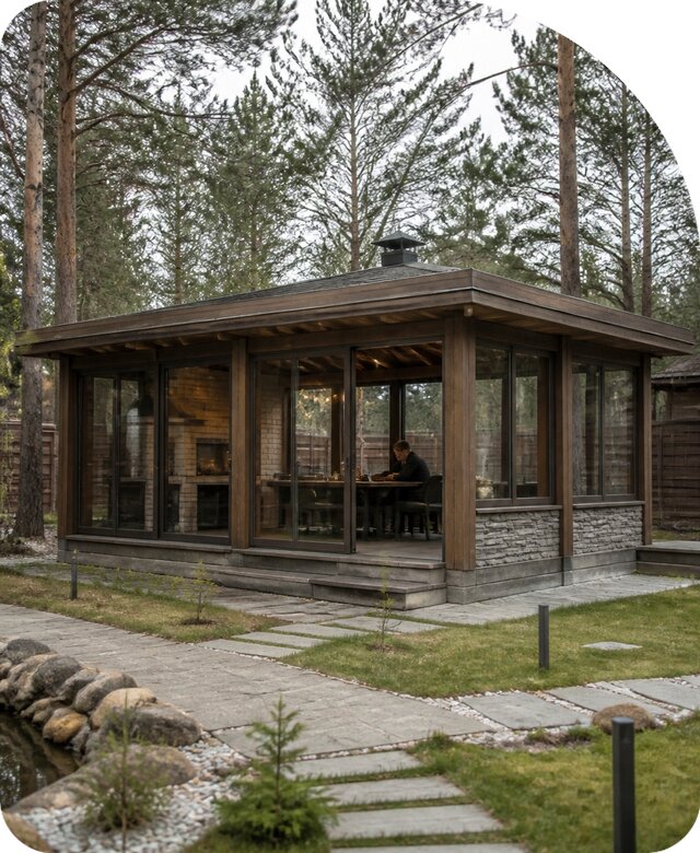 Закрытая беседка под ключ в Лыткарине по цене от 358505 р. | РадиДОМА-Лтк